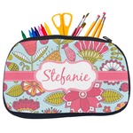 Wild Flowers Neoprene Pencil Case - Medium w/ Name or Text