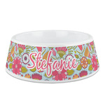 Wild Flowers Plastic Dog Bowl - Medium (Personalized)