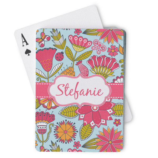 Custom Wild Flowers Playing Cards (Personalized)