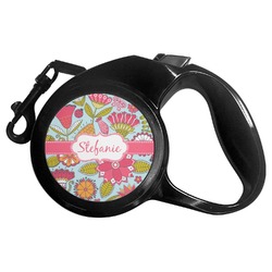 Wild Flowers Retractable Dog Leash (Personalized)