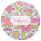 Wild Flowers Round Rubber Backed Coaster (Personalized)