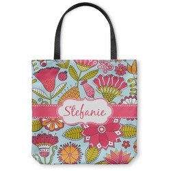 Wild Flowers Canvas Tote Bag - Medium - 16"x16" (Personalized)