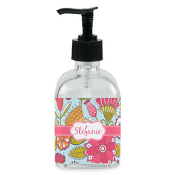 Wild Flowers Glass Soap & Lotion Bottle - Single Bottle (Personalized)