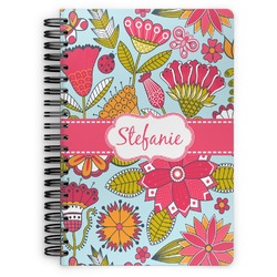 Wild Flowers Spiral Notebook - 7x10 w/ Name or Text