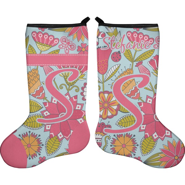 Custom Wild Flowers Holiday Stocking - Double-Sided - Neoprene (Personalized)