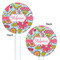 Wild Flowers White Plastic 5.5" Stir Stick - Double Sided - Round - Front & Back