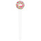 Wild Flowers White Plastic 6" Food Pick - Round - Single Pick