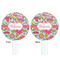 Wild Flowers White Plastic 7" Stir Stick - Double Sided - Round - Front & Back