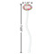 Wild Flowers White Plastic 7" Stir Stick - Oval - Dimensions