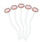 Wild Flowers White Plastic 7" Stir Stick - Oval - Fan