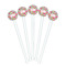 Wild Flowers White Plastic 7" Stir Stick - Round - Fan View