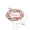 Wild Flowers White Plastic 7" Stir Stick - Single Sided - Oval - Front & Back