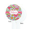 Wild Flowers White Plastic 7" Stir Stick - Single Sided - Round - Front & Back