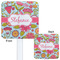 Wild Flowers White Plastic Stir Stick - Double Sided - Approval