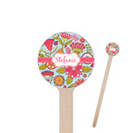 Wild Flowers 7.5" Round Wooden Stir Sticks - Single Sided (Personalized)