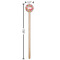 Wild Flowers Wooden 7.5" Stir Stick - Round - Dimensions