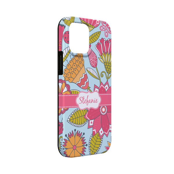 Custom Wild Flowers iPhone Case - Rubber Lined - iPhone 13 Mini (Personalized)