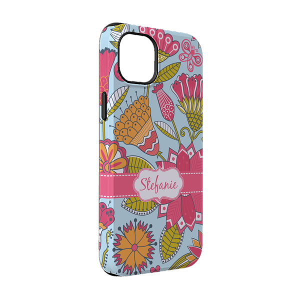 Custom Wild Flowers iPhone Case - Rubber Lined - iPhone 14 Pro (Personalized)