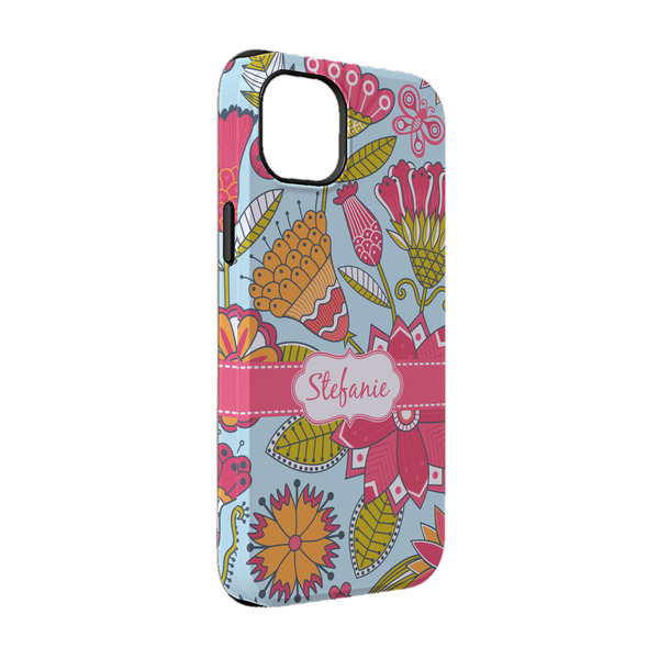 Custom Wild Flowers iPhone Case - Rubber Lined - iPhone 14 (Personalized)