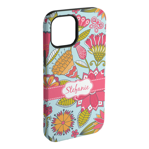 Custom Wild Flowers iPhone Case - Rubber Lined - iPhone 15 Plus (Personalized)