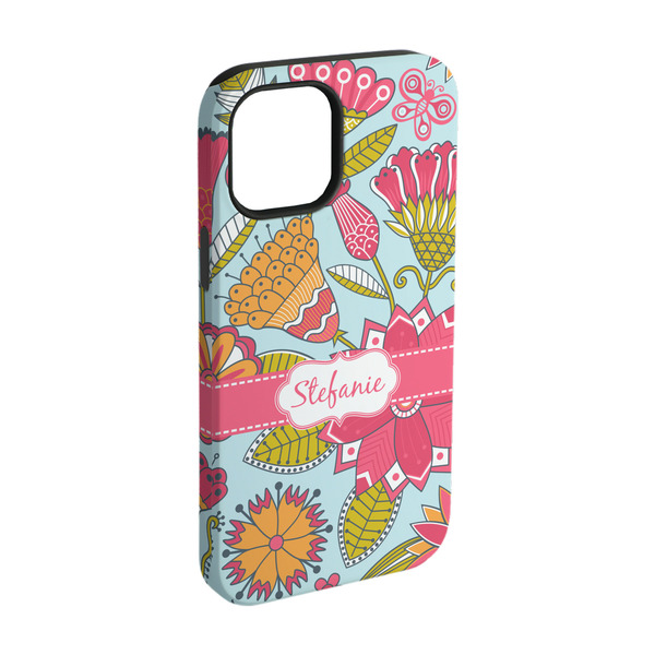 Custom Wild Flowers iPhone Case - Rubber Lined - iPhone 15 (Personalized)