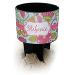 Wild Flowers Black Beach Spiker Drink Holder (Personalized)