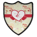 Mouse Love Iron On Shield Patch B w/ Couple's Names