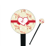 Mouse Love 7" Round Plastic Stir Sticks - Black - Single Sided (Personalized)