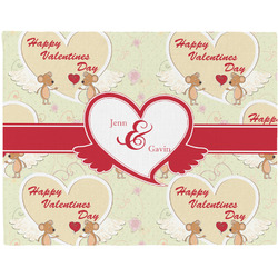 Mouse Love Woven Fabric Placemat - Twill w/ Couple's Names