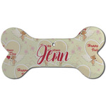 Mouse Love Ceramic Dog Ornament - Front w/ Couple's Names