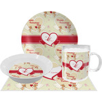 Mouse Love Dinner Set - Single 4 Pc Setting w/ Couple's Names