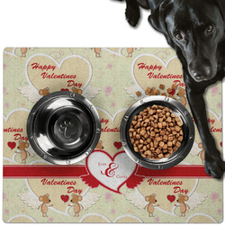 Mouse Love Dog Food Mat - Large w/ Couple's Names