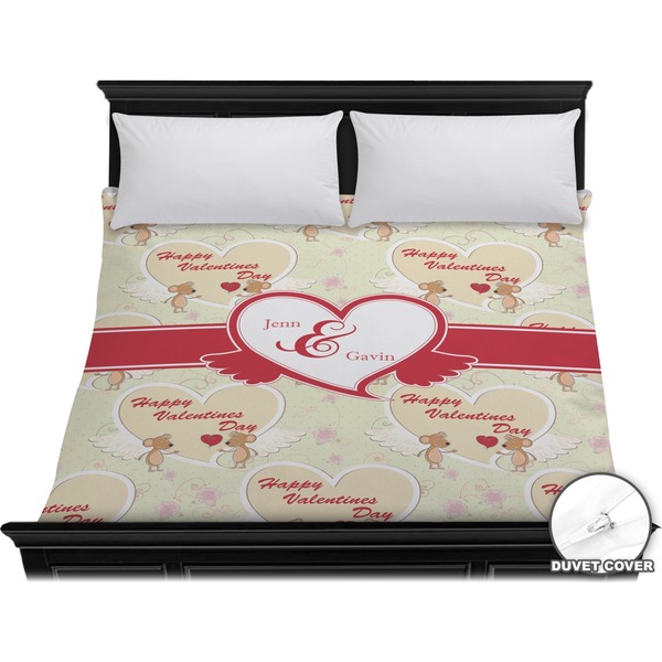 Custom Mouse Love Duvet Cover - King (Personalized)