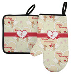 Mouse Love Left Oven Mitt & Pot Holder Set w/ Couple's Names