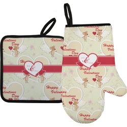 Mouse Love Right Oven Mitt & Pot Holder Set w/ Couple's Names