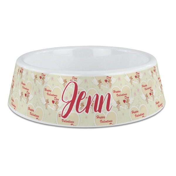 Custom Mouse Love Plastic Dog Bowl - Large (Personalized)