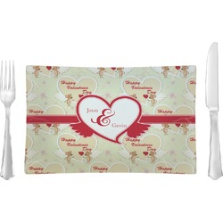 Mouse Love Glass Rectangular Lunch / Dinner Plate (Personalized)
