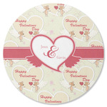 Mouse Love Round Rubber Backed Coaster (Personalized)