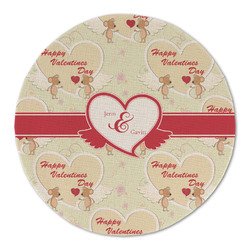 Mouse Love Round Linen Placemat - Single Sided (Personalized)