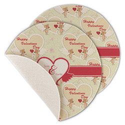 Mouse Love Round Linen Placemat - Single Sided - Set of 4 (Personalized)