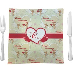 Mouse Love 9.5" Glass Square Lunch / Dinner Plate- Single or Set of 4 (Personalized)