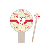 Mouse Love 6" Round Wooden Food Picks - Single Sided (Personalized)