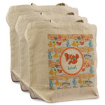 Under the Sea Reusable Cotton Grocery Bags - Set of 3 (Personalized)