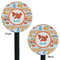 Under the Sea Black Plastic 5.5" Stir Stick - Double Sided - Round - Front & Back