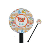 Under the Sea 5.5" Round Plastic Stir Sticks - Black - Double Sided (Personalized)