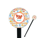 Under the Sea 7" Round Plastic Stir Sticks - Black - Single Sided (Personalized)