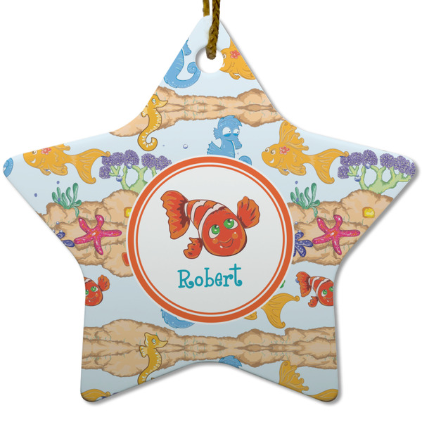 Custom Under the Sea Star Ceramic Ornament w/ Name or Text