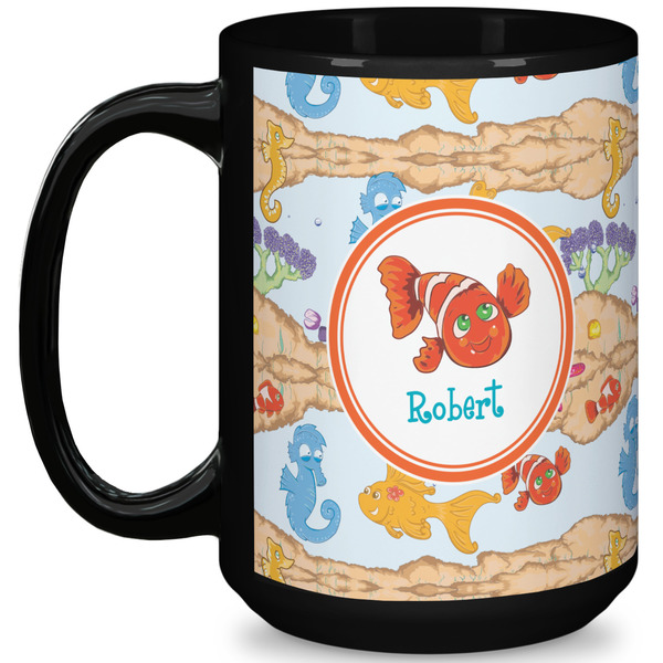 Custom Under the Sea 15 Oz Coffee Mug - Black (Personalized)