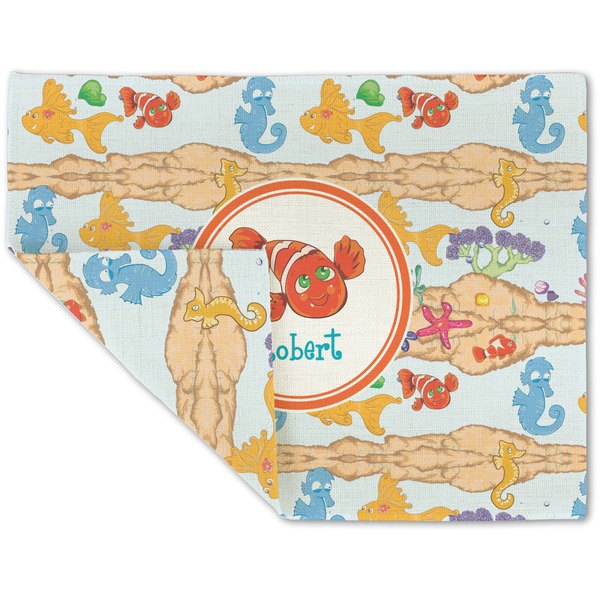 Custom Under the Sea Double-Sided Linen Placemat - Single w/ Name or Text