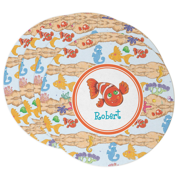 Custom Under the Sea Round Paper Coasters w/ Name or Text